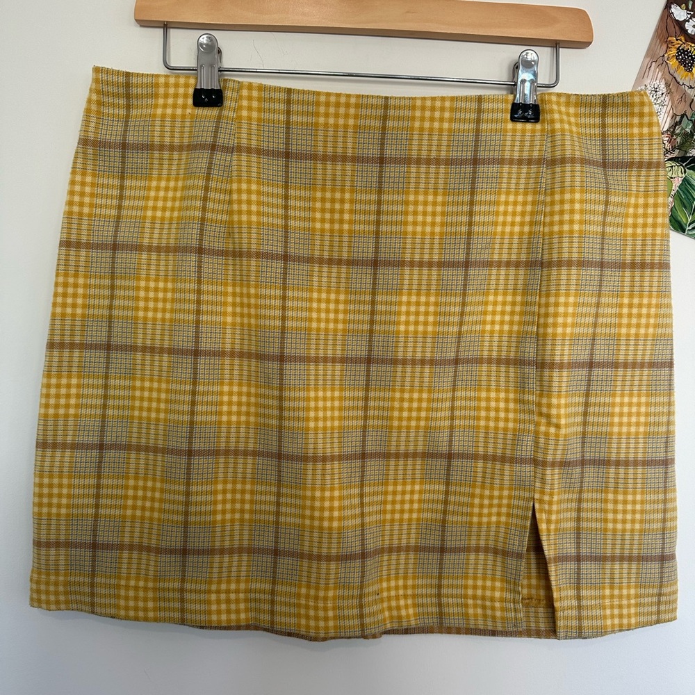 Wild Fable Yellow Plaid Pencil Skirt
